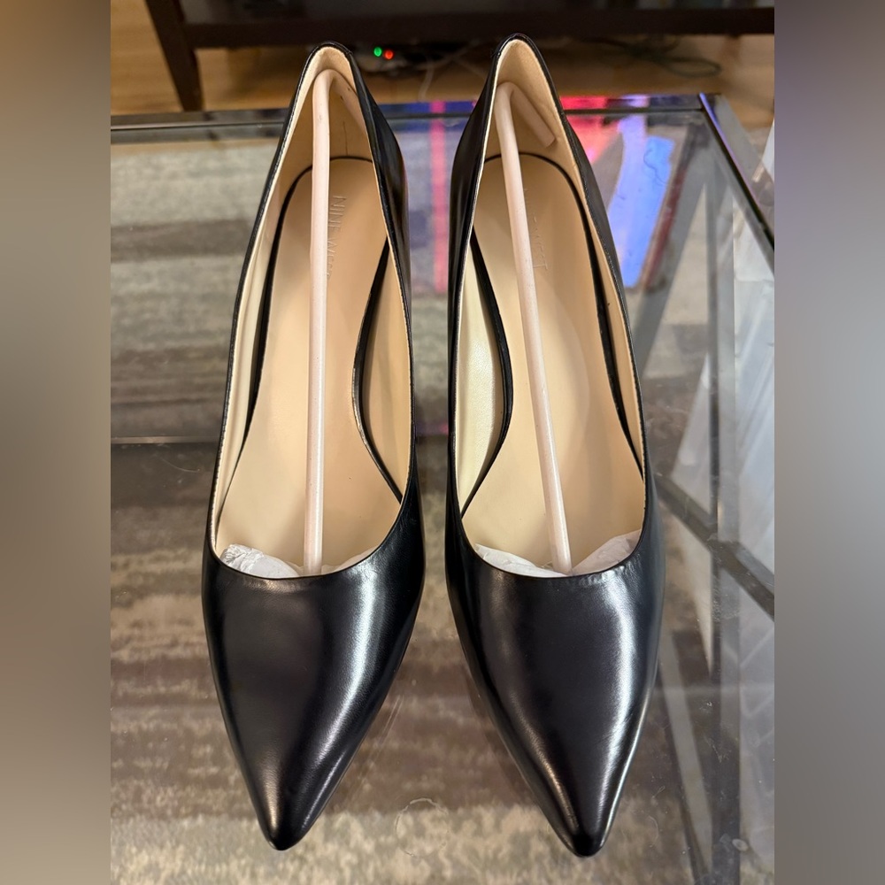Nine West heels, black leather. 10M